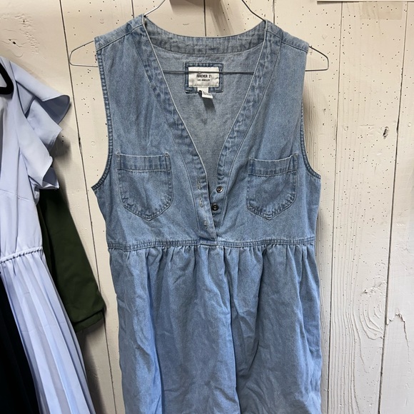Forever 21 Dresses & Skirts - Forever 21 Light Blue Denim V-Neck Dress